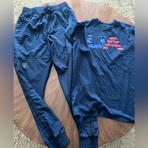 Under Armour Blue Graphic Tee and Jogger Set